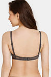 Rosaline Padded Wired 3/4th Coverage Lace Bra - Forged Iron — thumbnail 2
